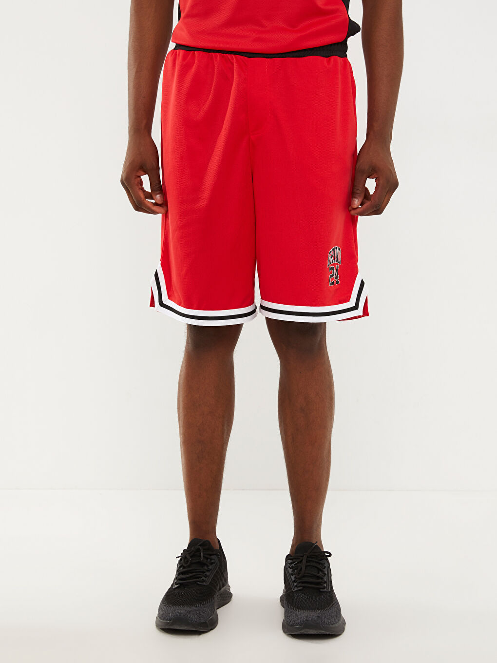 Kırmızı Rahat Kalıp Erkek Basketbol Şortu-2