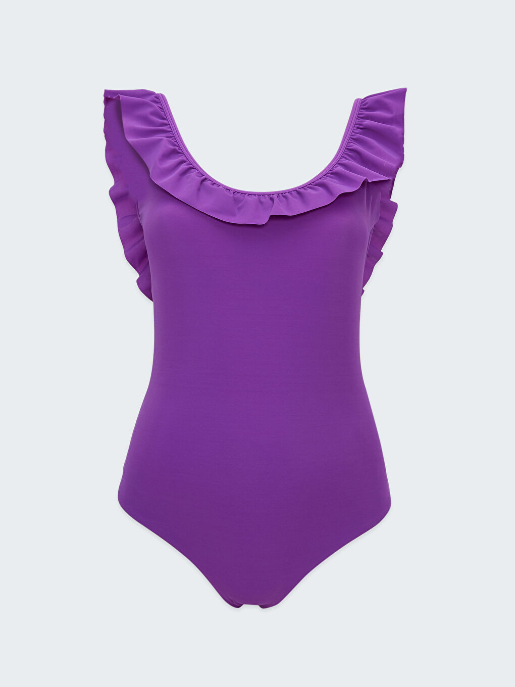 Mor Kadın U Yaka Düz Mayo