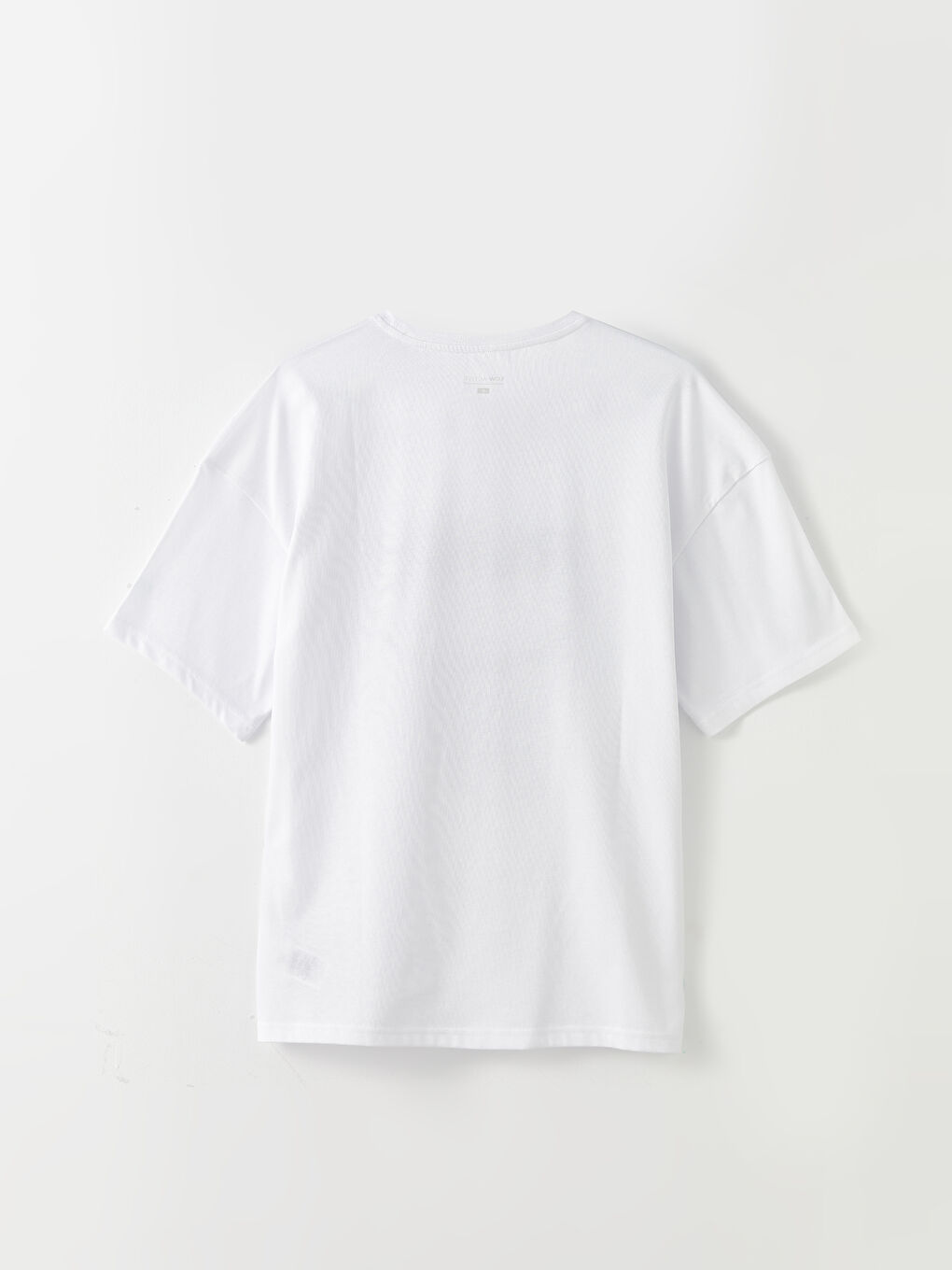 Beyaz Bisiklet Yaka Kısa Kollu Baskılı Erkek Spor Tişört-6