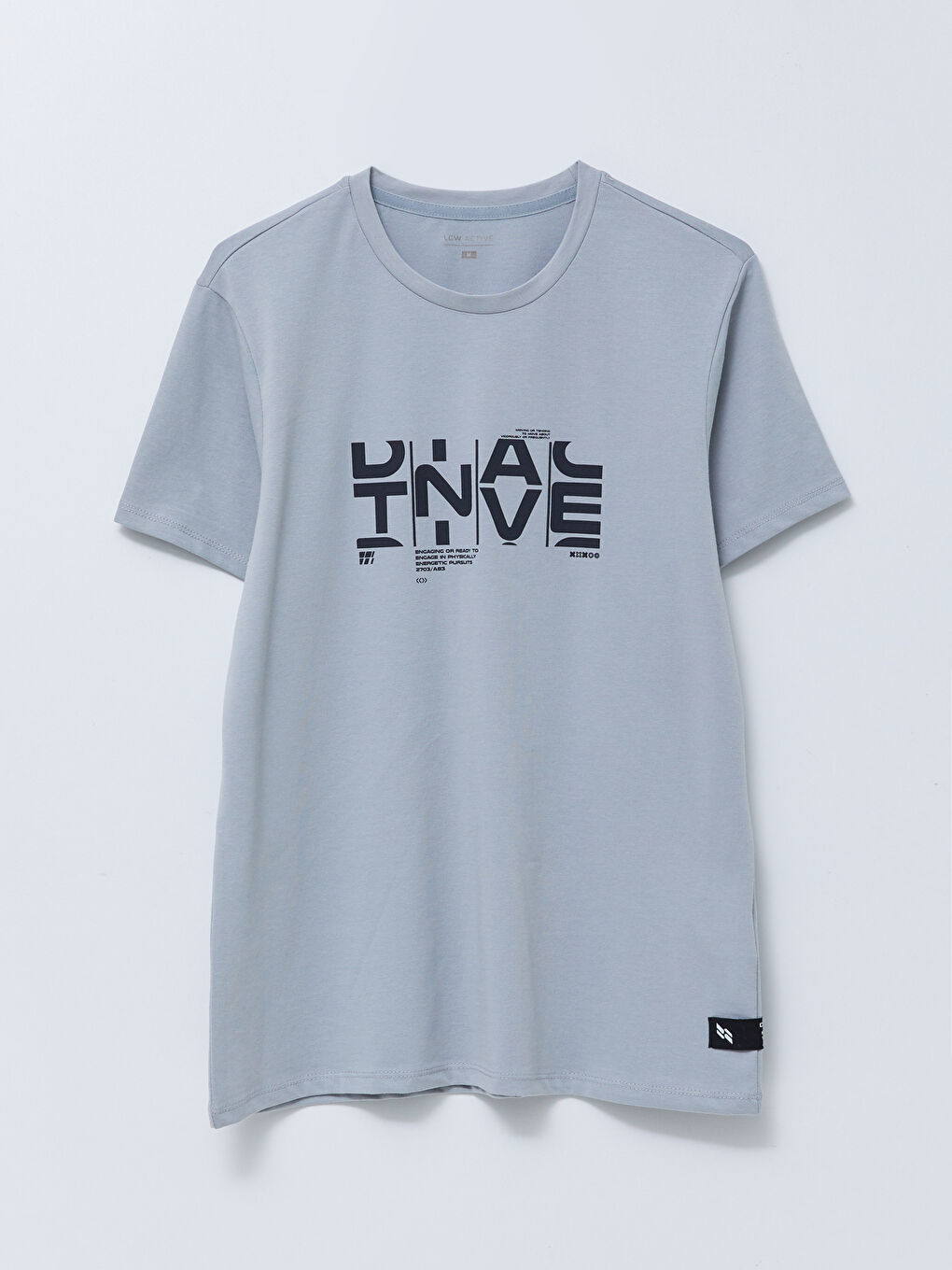 Gri Bisiklet Yaka Kısa Kollu Erkek Spor Tişört