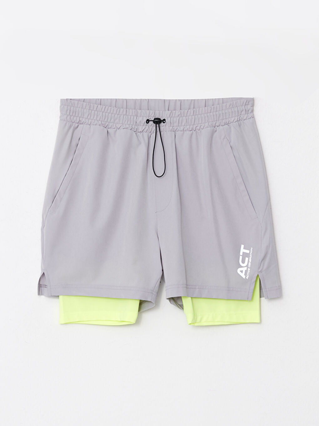 Gri Slim Fit Erkek Taytlı Şort