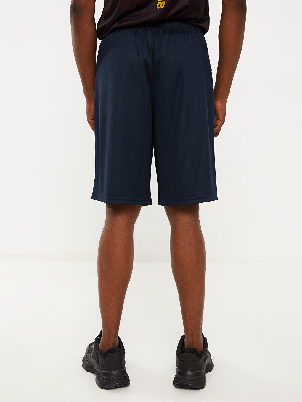 Lacivert Standart Kalıp Barcelona Baskılı Erkek Taraftar Şort-4