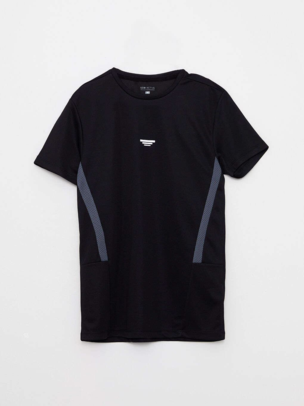 Siyah Bisiklet Yaka Kısa Kollu Baskılı Erkek Spor Tişört-5