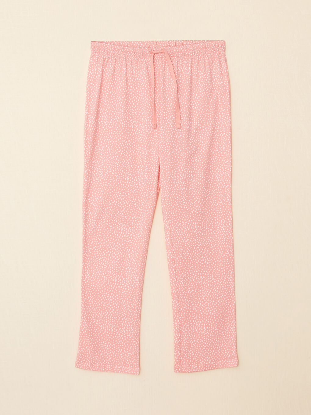 Pembe Gömlek Yaka Desenli Kısa Kollu Pamuklu Kadın Pijama Takımı-6