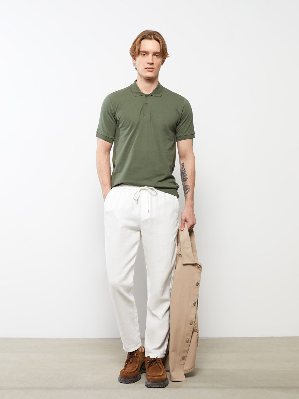 Polo Neck Short Sleeve Cotton Men's T-Shirt