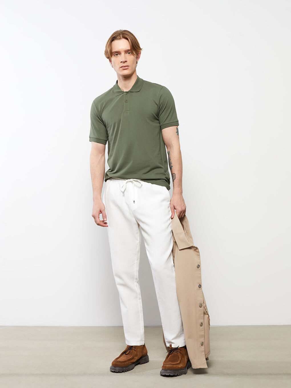 Polo Neck Short Sleeve Cotton Men's T-Shirt-1