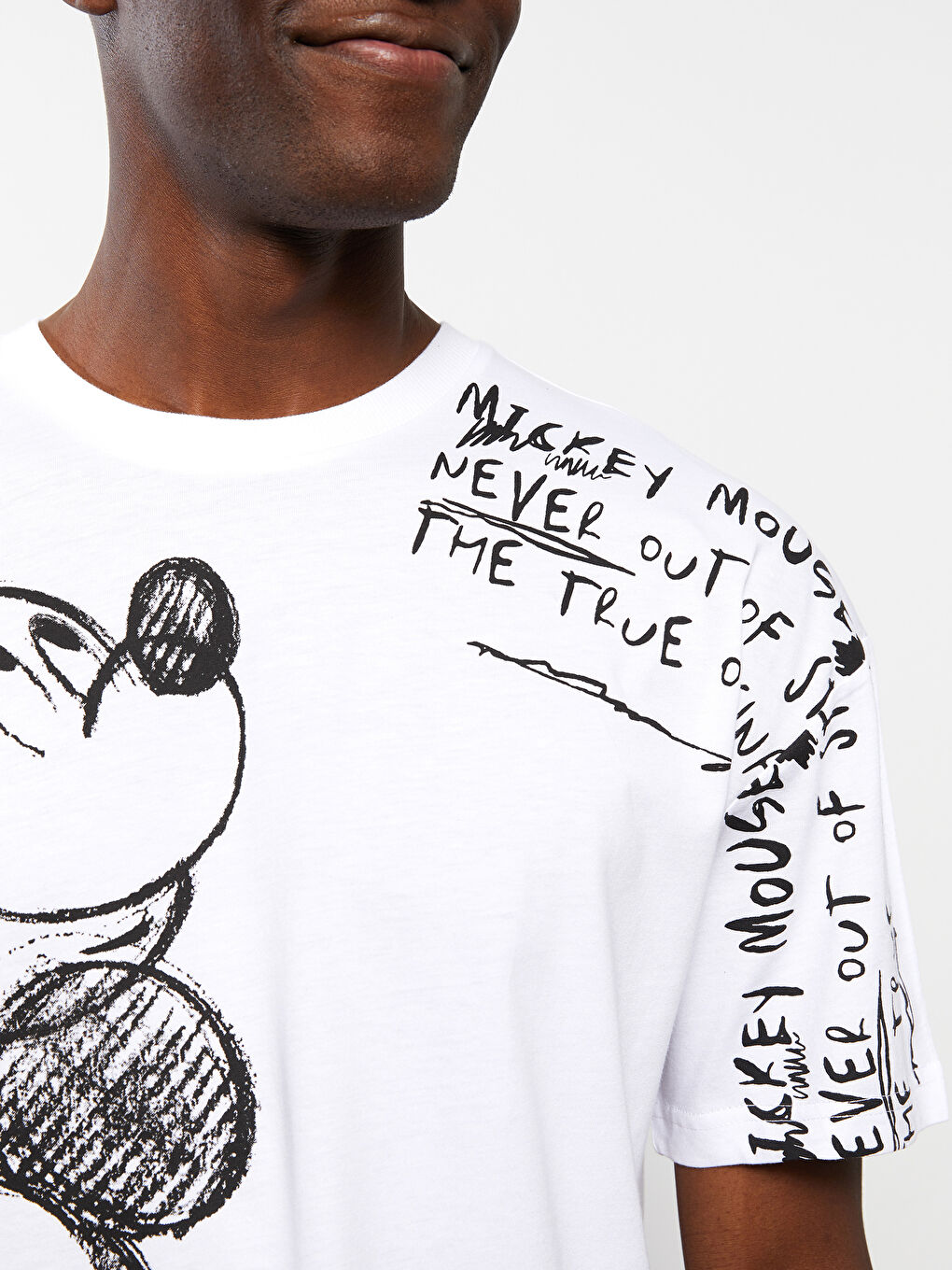 XSIDE Oversize Crew Neck Short Sleeve Mickey Mouse Printed