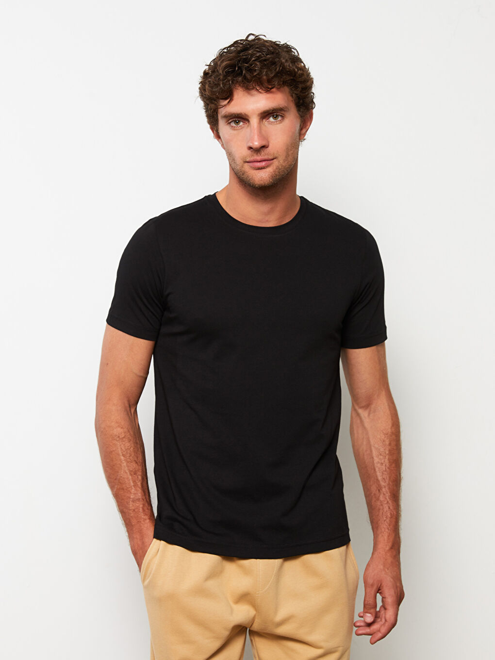 T-shirt pour Hommes en Jersey à Col Rond-1