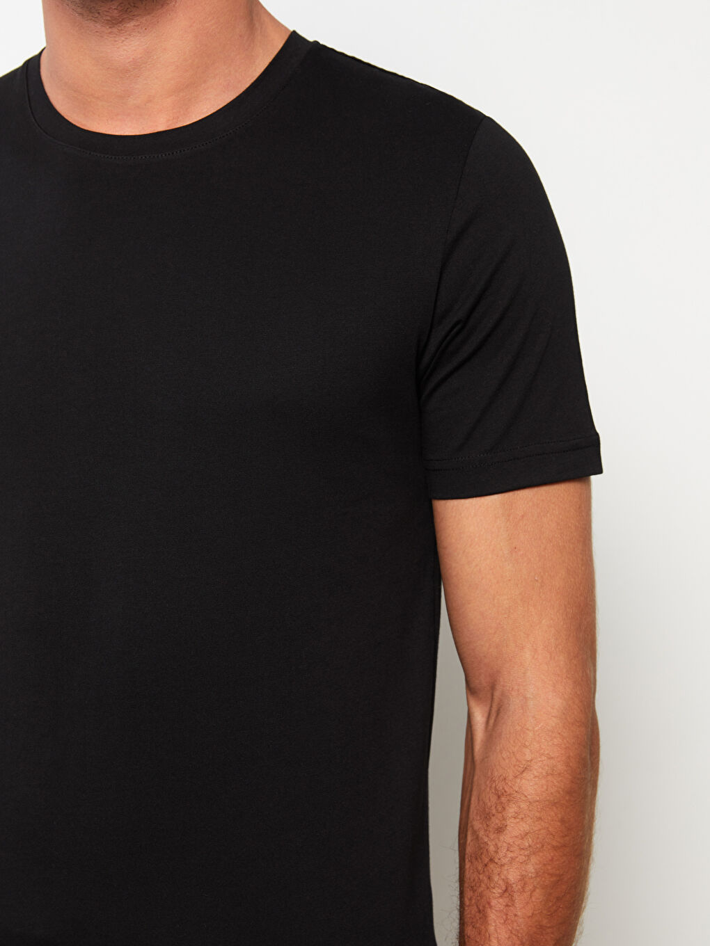 T-shirt pour Hommes en Jersey à Col Rond-3