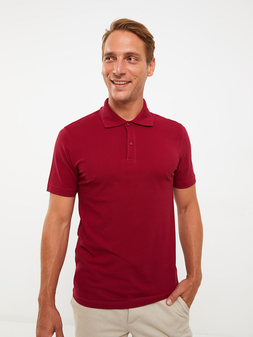 تيشيرت بياقة بولو كم قصير بيكيه للرجال-1