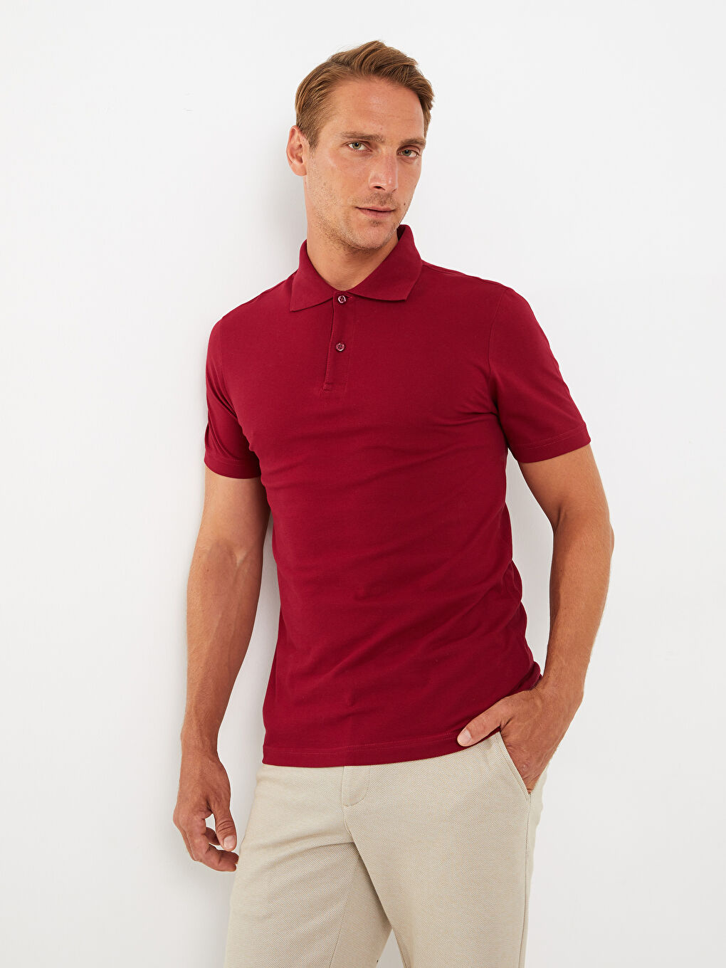 تيشيرت بياقة بولو كم قصير بيكيه للرجال-2