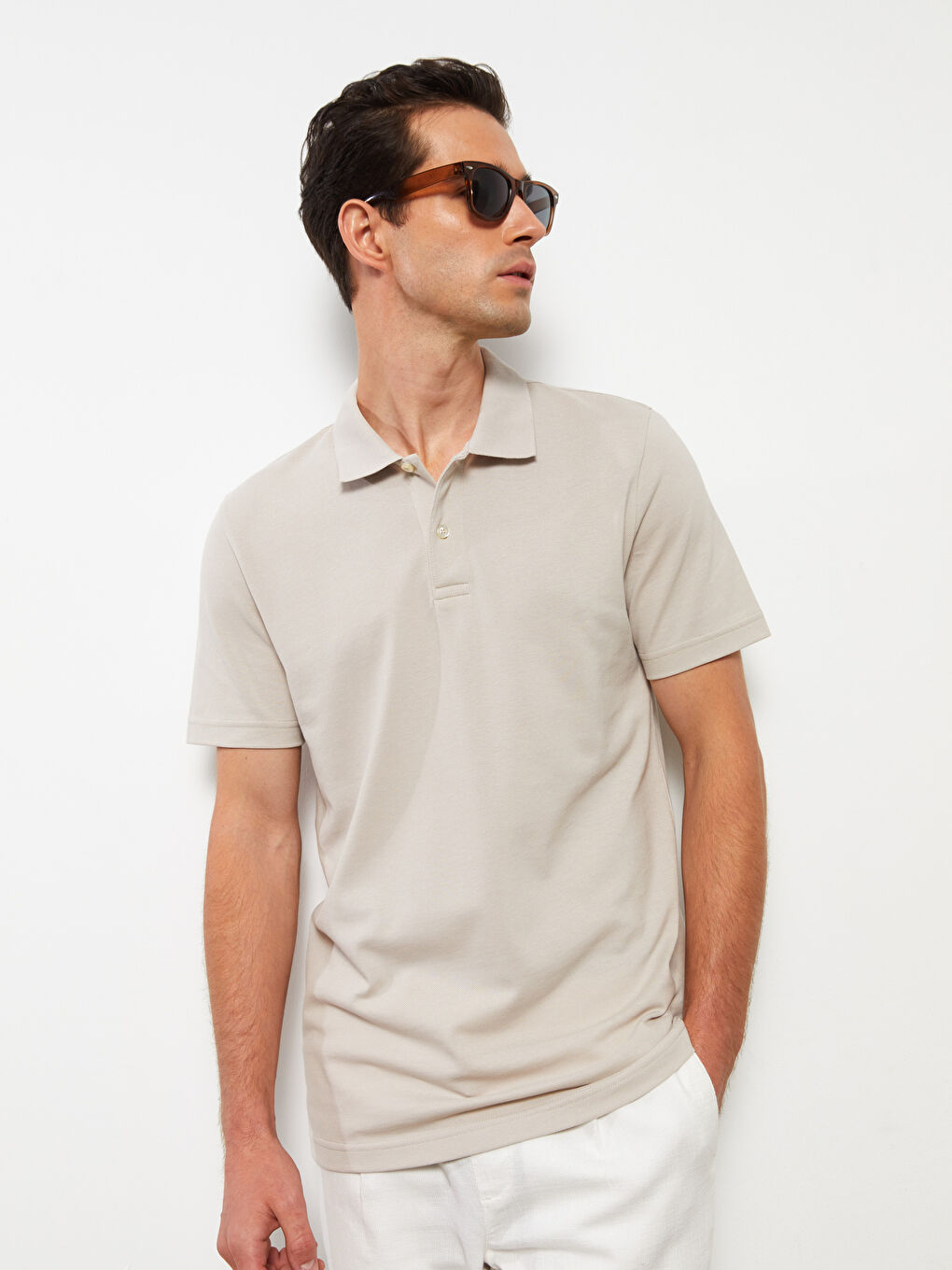 تيشيرت بياقة بولو كم قصير بيكيه للرجال-2
