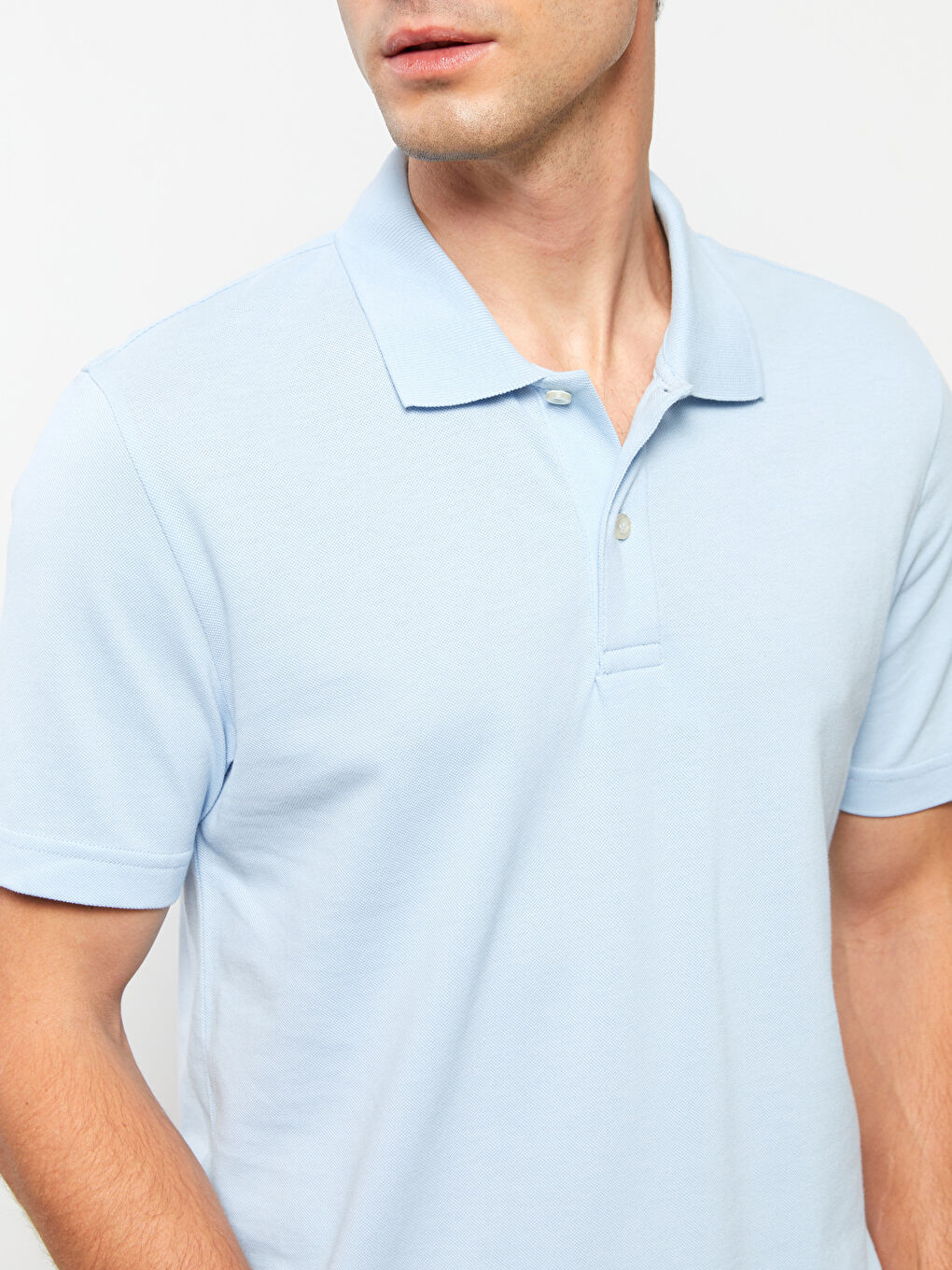 تيشيرت بياقة بولو كم قصير بيكيه للرجال-3