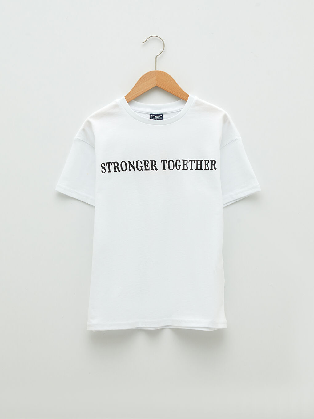 Beyaz Bisiklet Yaka Baskılı Kısa Kollu Erkek Çocuk Tişört