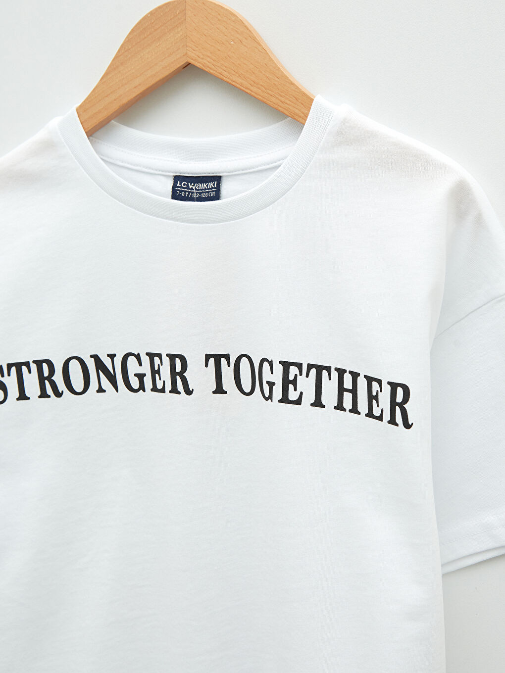 Beyaz Bisiklet Yaka Baskılı Kısa Kollu Erkek Çocuk Tişört-2