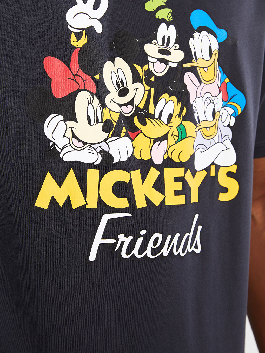 XSIDE Oversize Crew Neck Short Sleeve Mickey Mouse Printed Combed Cotton Men's T-Shirt -S2IF87Z8-SCP