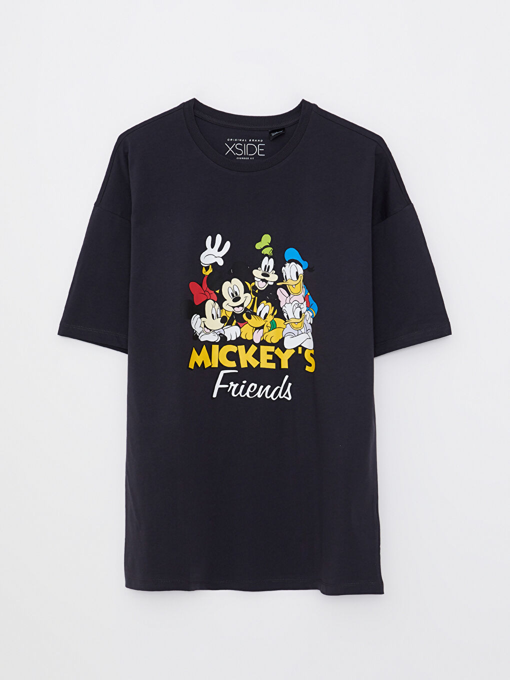 XSIDE Oversize Crew Neck Short Sleeve Mickey Mouse Printed Combed Cotton Men's T-Shirt -S2IF87Z8-SCP
