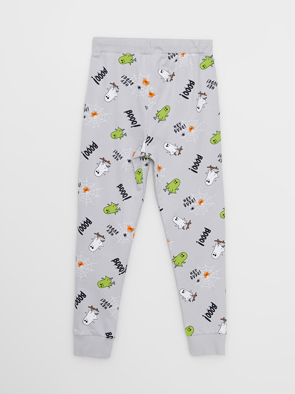 Gri Beli Lastikli Baskılı Erkek Çocuk Jogger Eşofman Altı-2