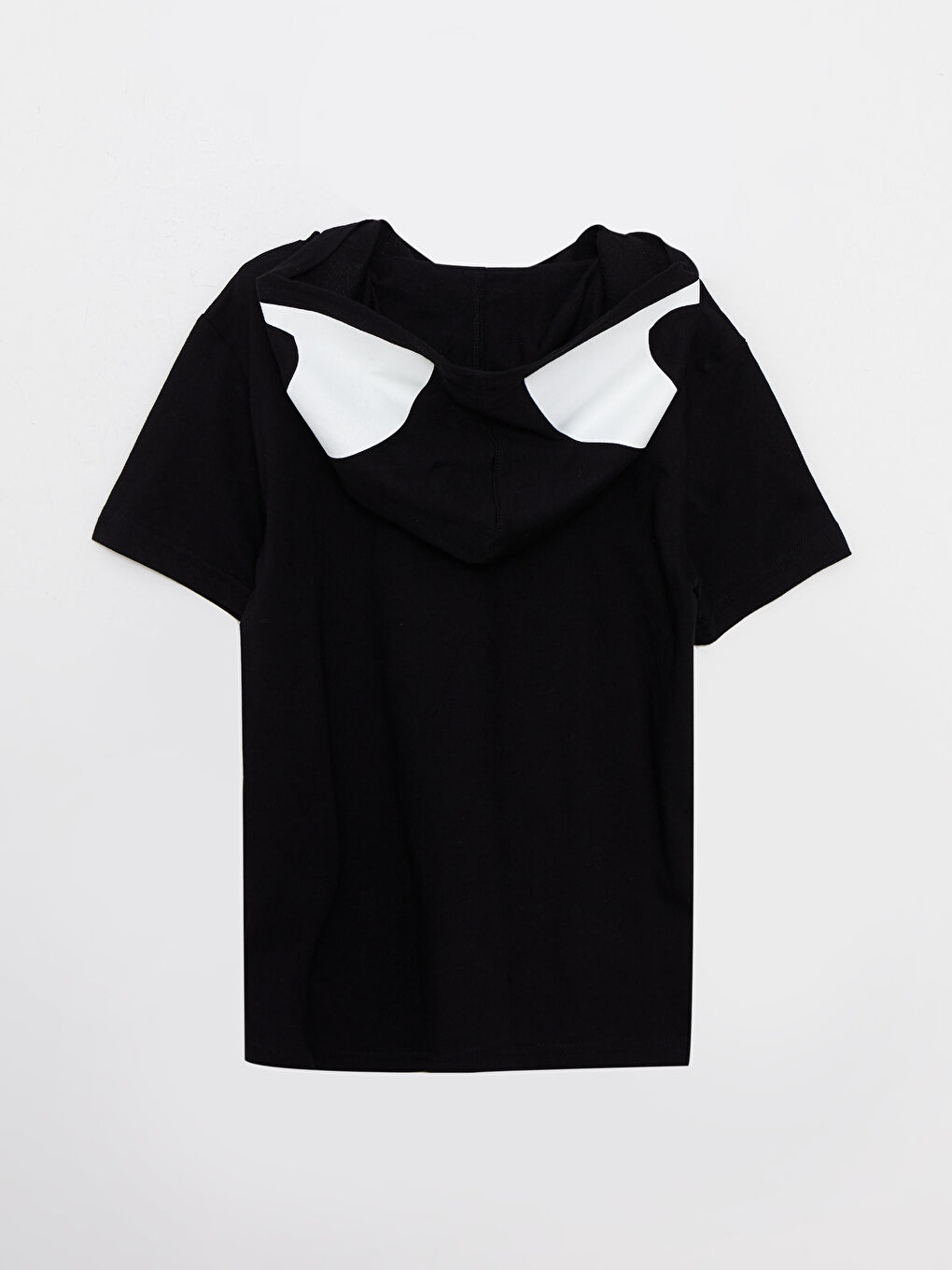 Siyah Kapüşonlu Baskılı Kısa Kollu Erkek Çocuk Tişört ve Eşofman Altı-2