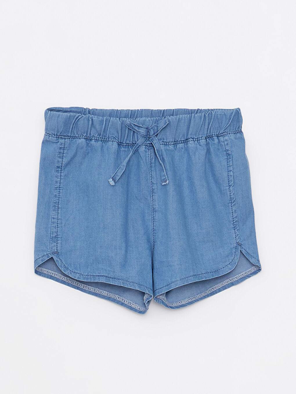 Elastic Waist Basic Cotton Baby Girl Jean Shorts