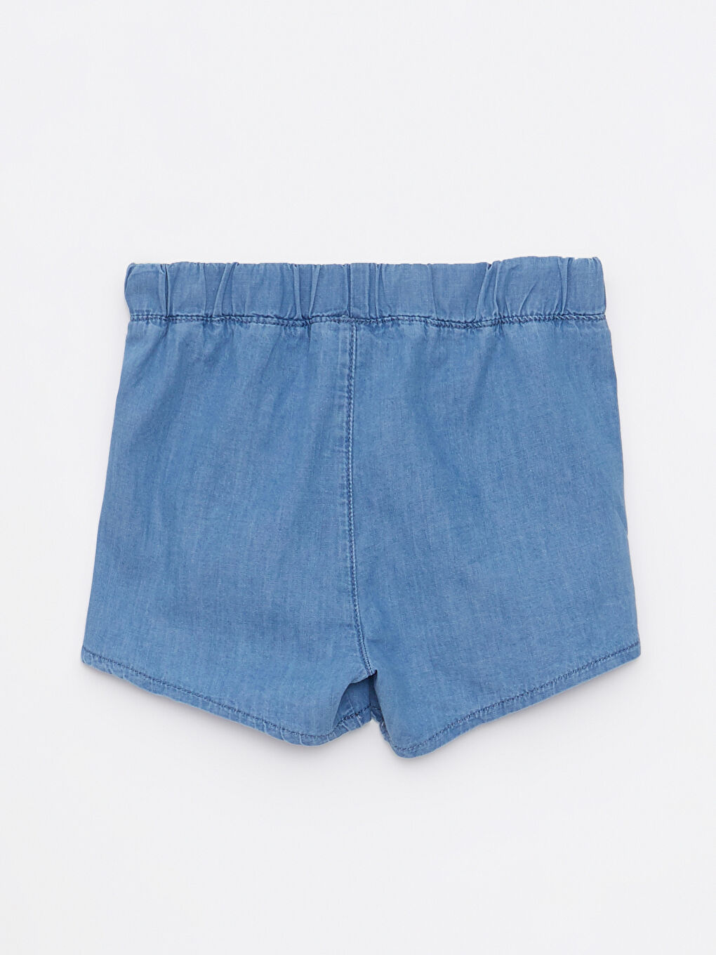 Elastic Waist Basic Cotton Baby Girl Jean Shorts-1