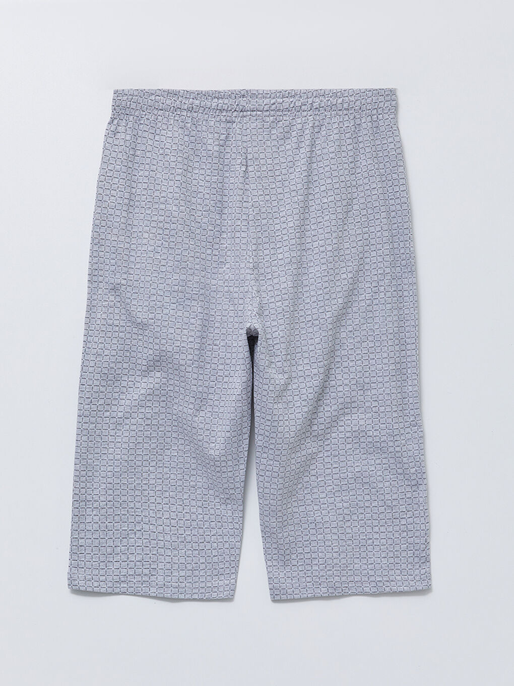 Gri Standart Kalıp Desenli Erkek Pijama Alt Şort-6
