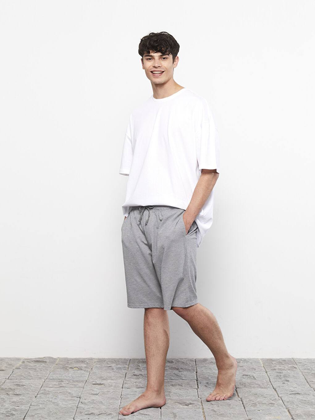 شورت بيجامة رجالي بقصة عادية-1