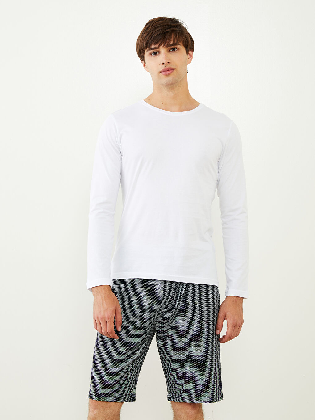 شورت بيجامة رجالي بقصة عادية-1