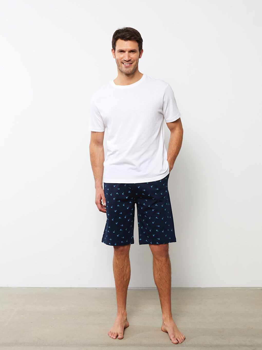 Ерлерге арналған стандартты пішім пижама шалбарлары шорты