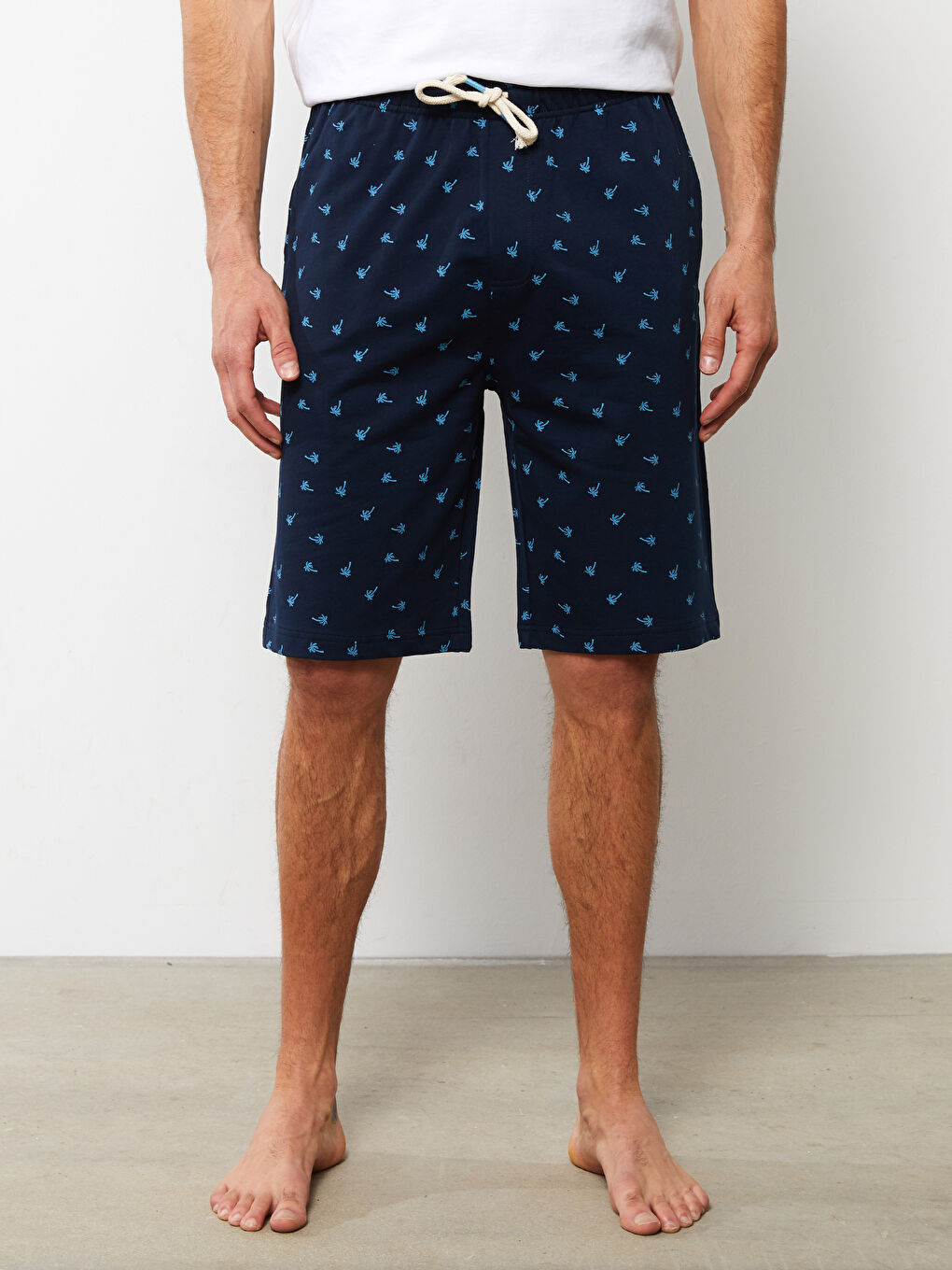 Ерлерге арналған стандартты пішім пижама шалбарлары шорты-2