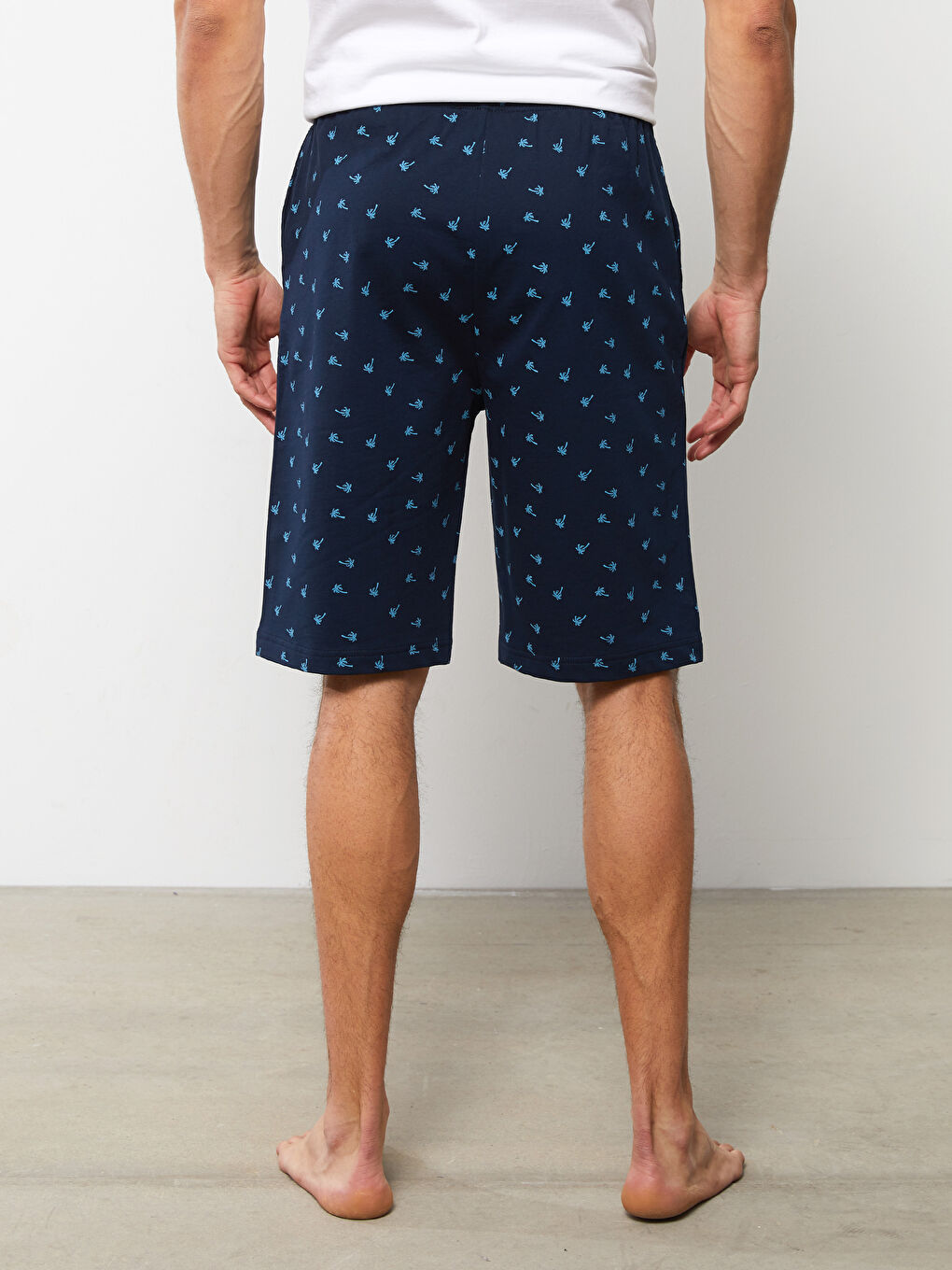 Ерлерге арналған стандартты пішім пижама шалбарлары шорты-3