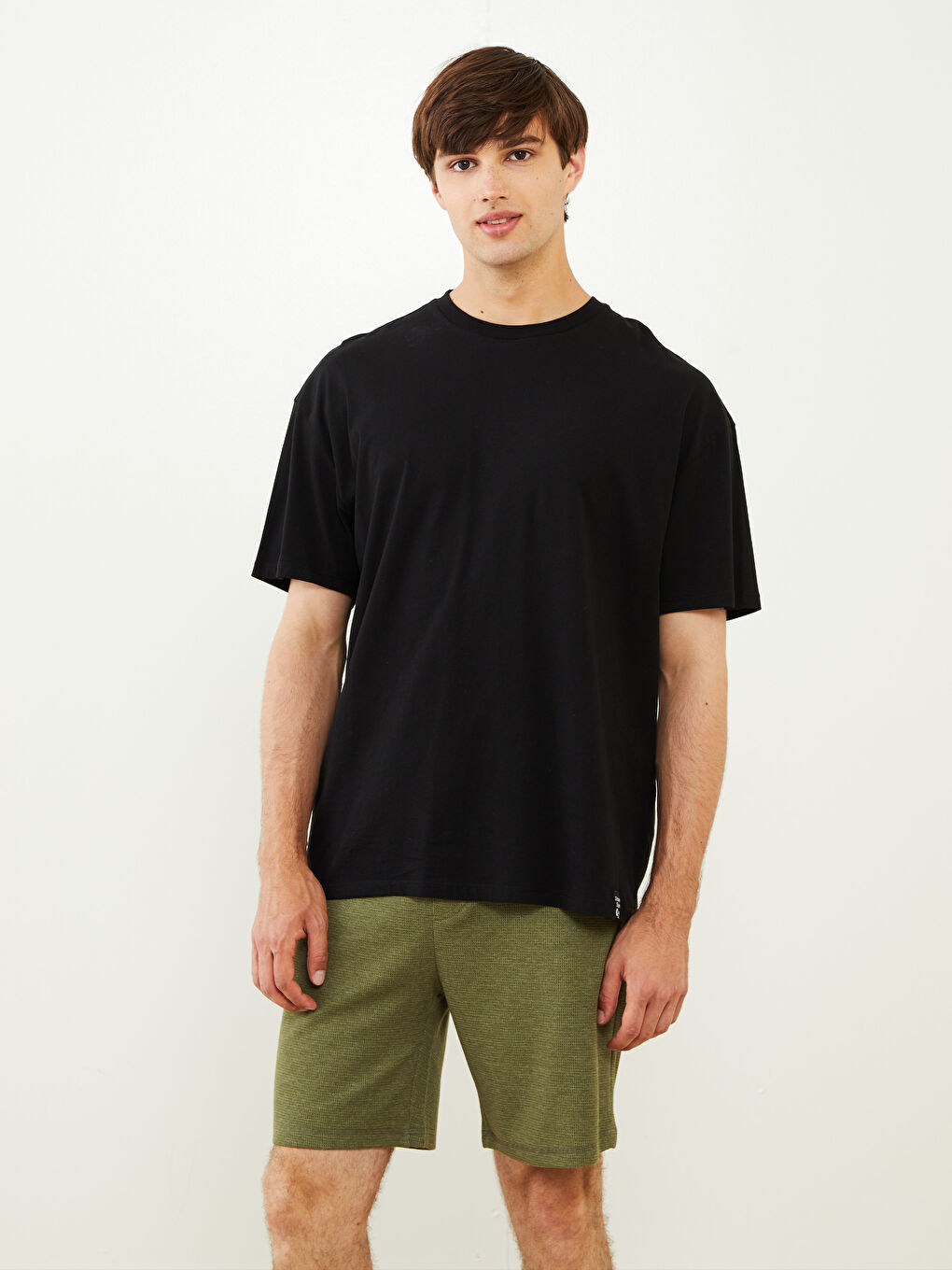 Yeşil Standart Kalıp Erkek Pijama Alt Şort-1