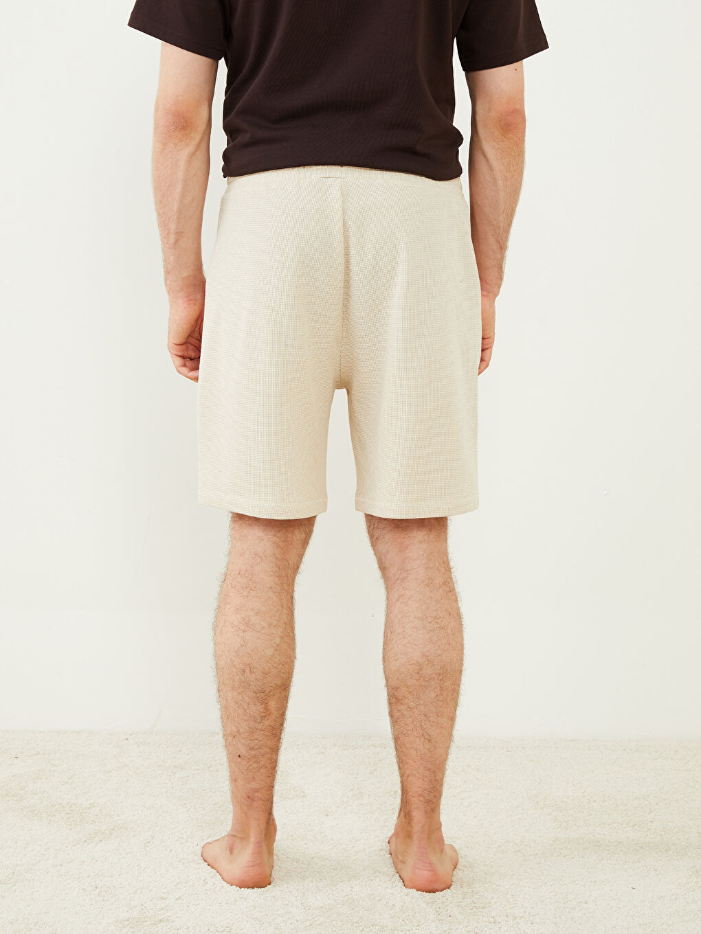 Bej Standart Kalıp Erkek Pijama Alt Şort-3