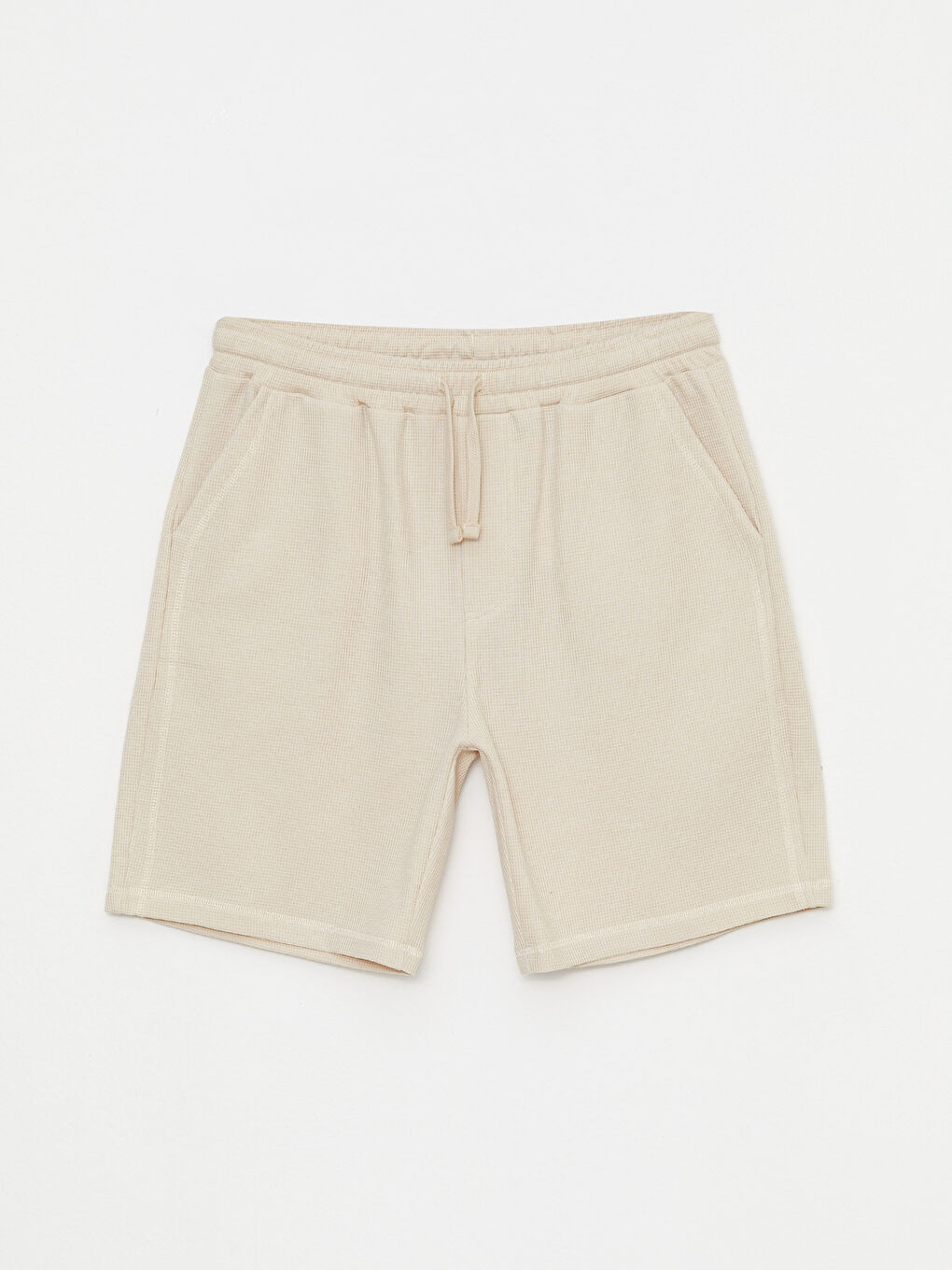 Bej Standart Kalıp Erkek Pijama Alt Şort-4