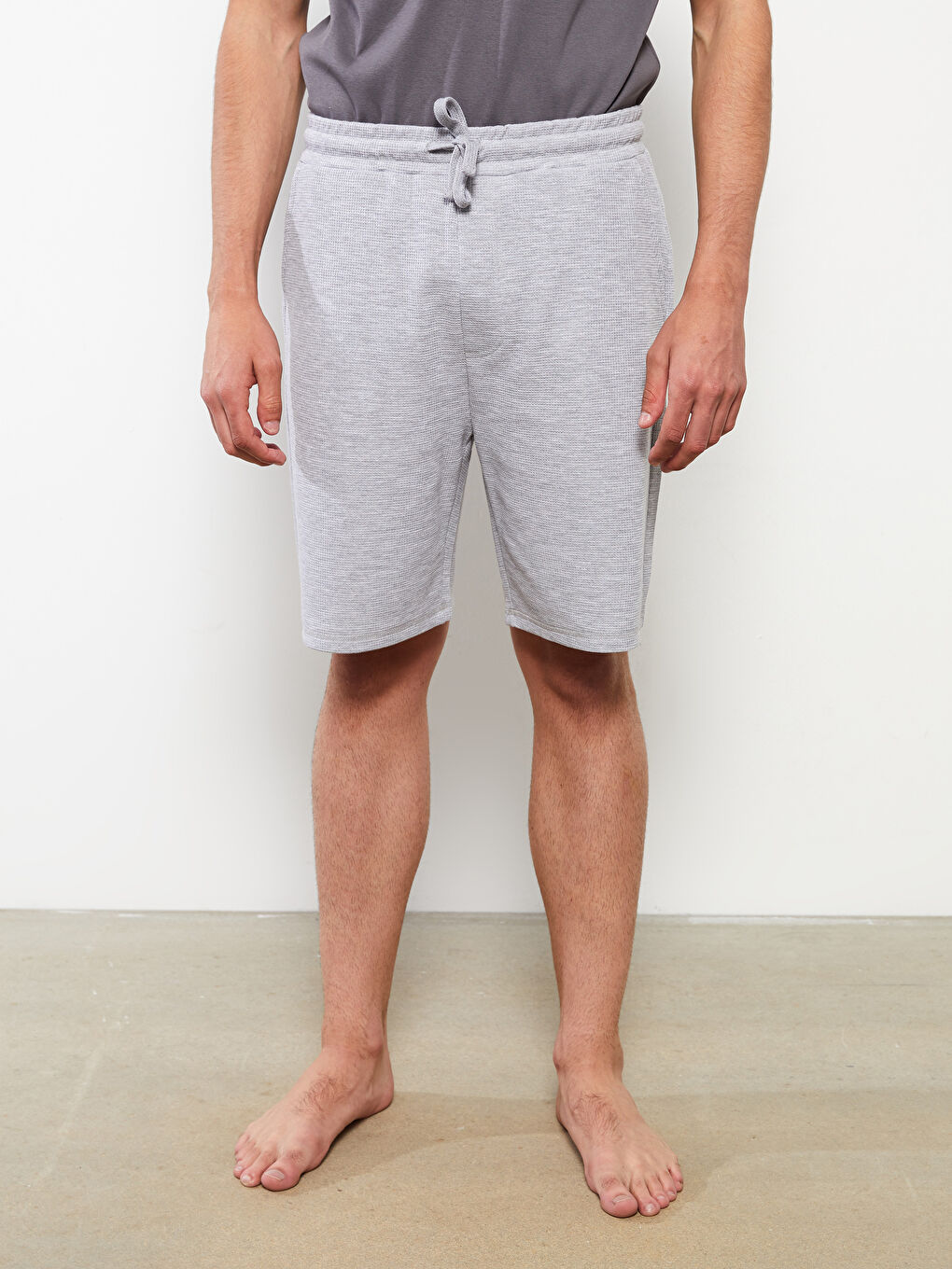 Gri Standart Kalıp Erkek Pijama Alt Şort-2