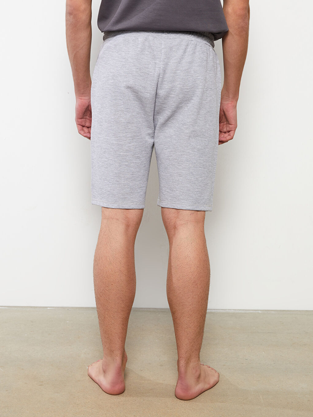 Gri Standart Kalıp Erkek Pijama Alt Şort-3