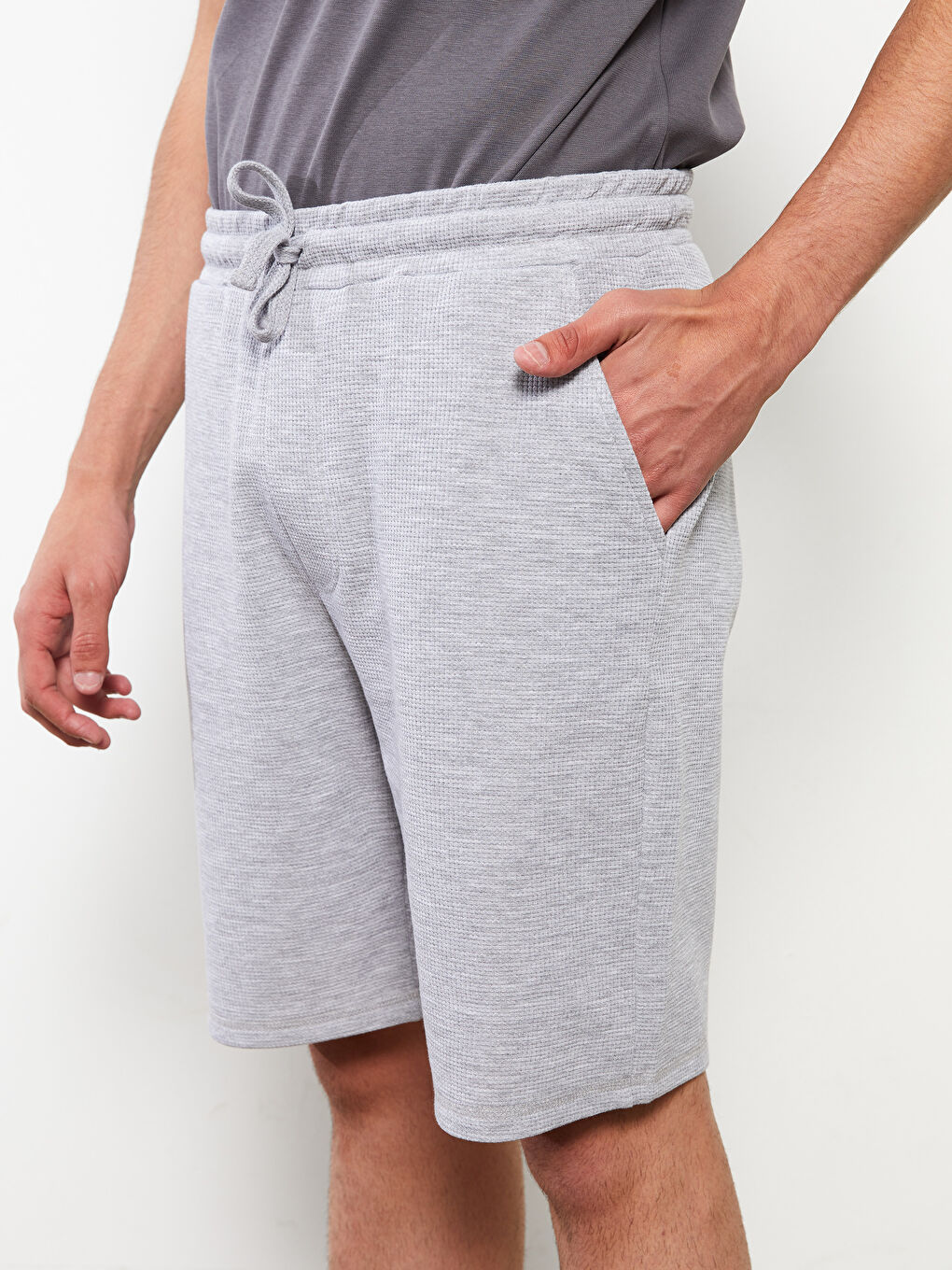 Gri Standart Kalıp Erkek Pijama Alt Şort-4