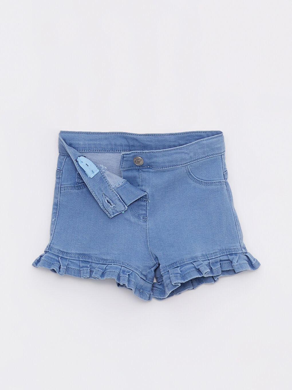 LCW baby Indigo Basic Kız Bebek Jean Şort - 1