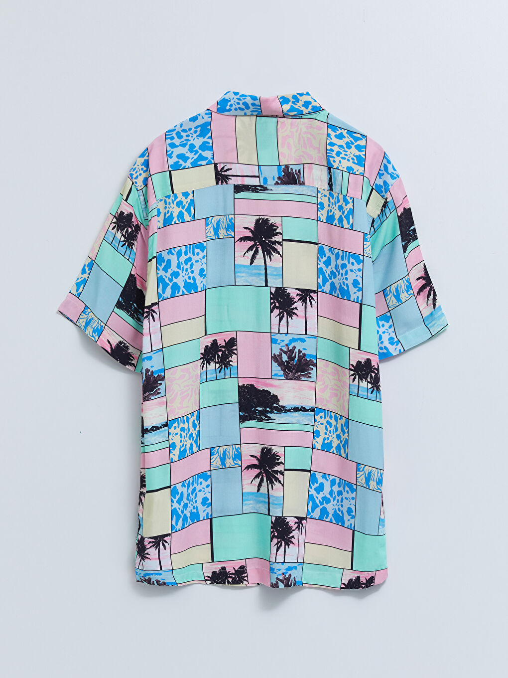 Pembe Regular Fit Kısa Kollu Desenli Erkek Gömlek-6