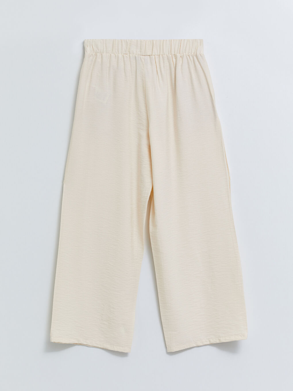 بنطلون بالازو حريمي رجل واسعة بتفاصيل جيب و خصر مطاطي مستقيم-6