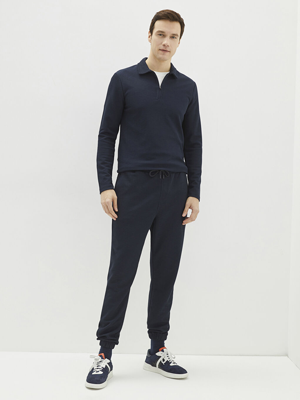 Lacivert Standart Kalıp Erkek Eşofman Altı-1