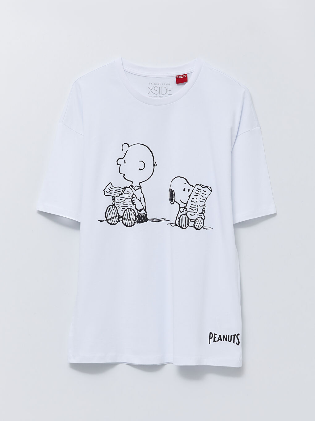 تيشيرت ياقة دائرية كم قصير مطبوع سنوبي جيرسي للرجال-5