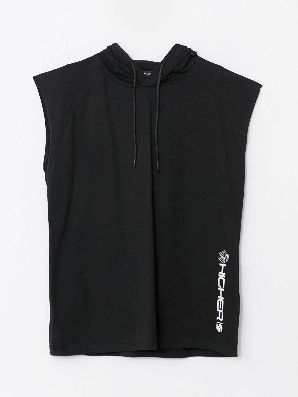 XSIDE ACTIVE Siyah Kapüşonlu Baskılı Erkek Kolsuz Tişört - 5