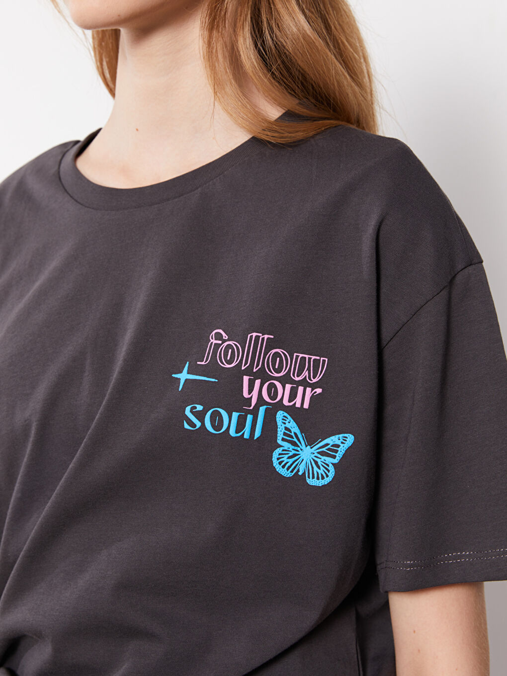 XSIDE Crew Neck Printed Short Sleeve Cotton Women's T-shirt