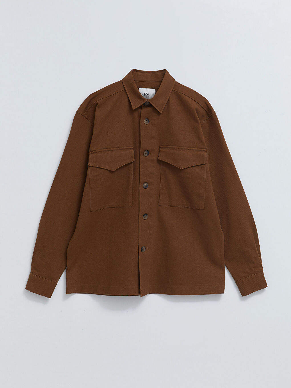 Kahverengi Regular Fit Uzun Kollu Erkek Gömlek Ceket-5