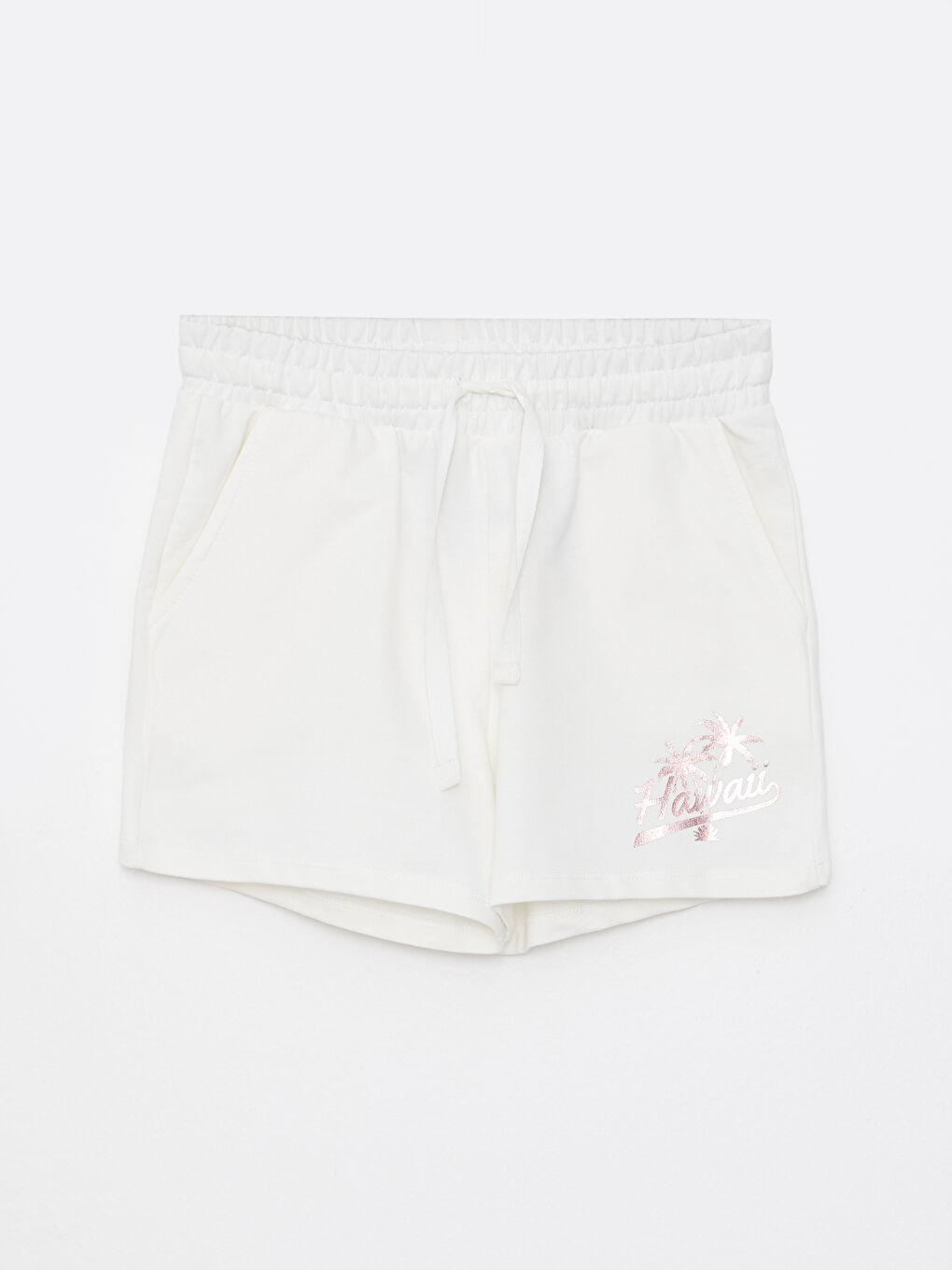 شورت مطبوع بخصر مطاطي وجيوب مفصلة للسيدات-6