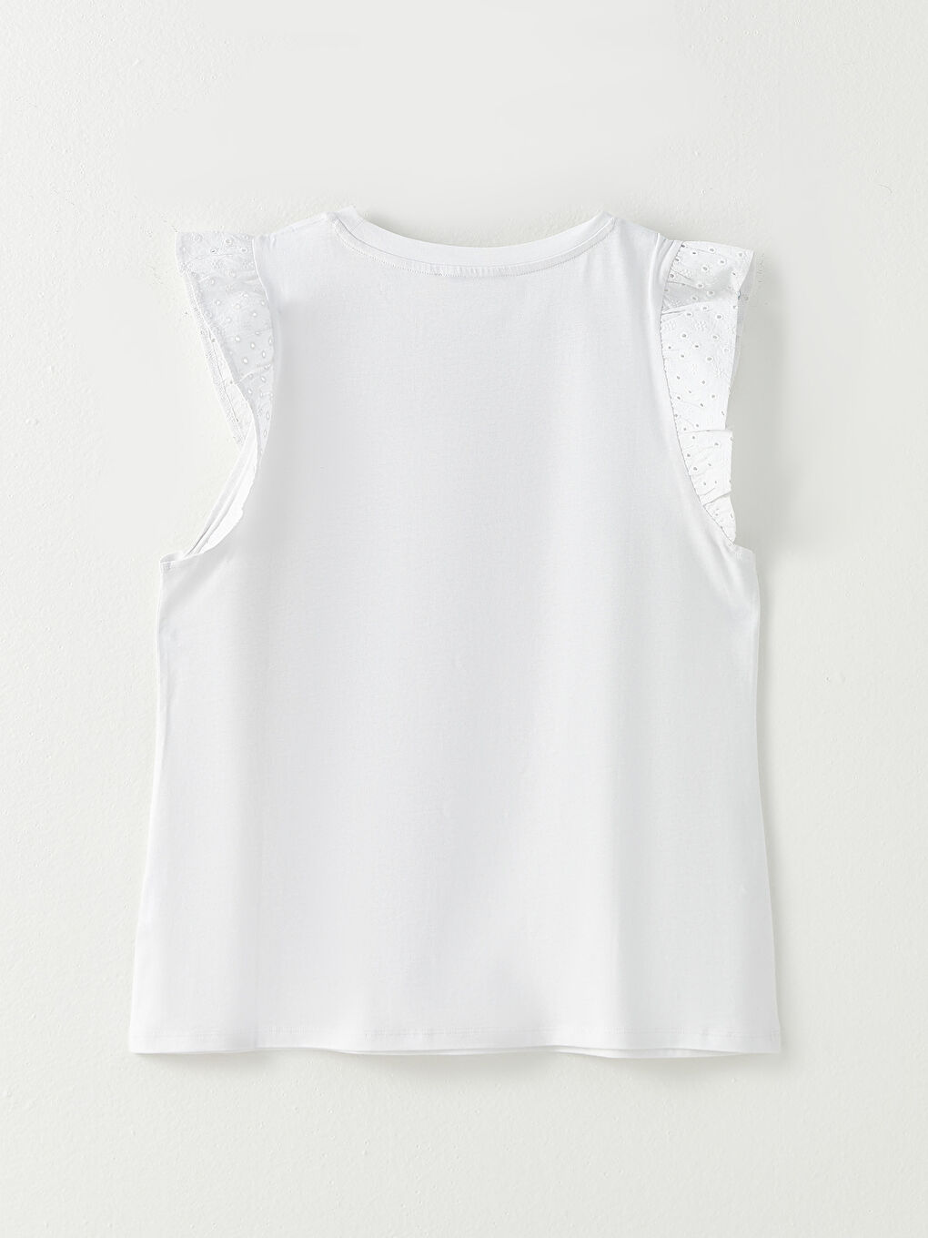 T-shirt en coton à manches courtes droites avec col rond pour Femmes-6