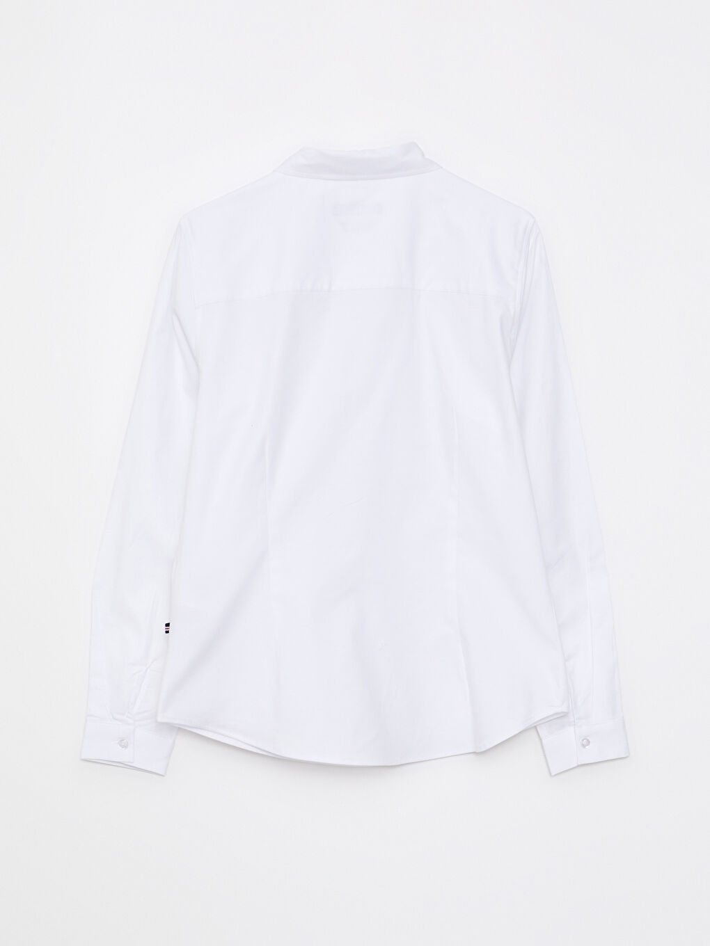 Beyaz Önden Düğme Kapamalı Düz Uzun Kollu Oxford Kadın Gömlek-7