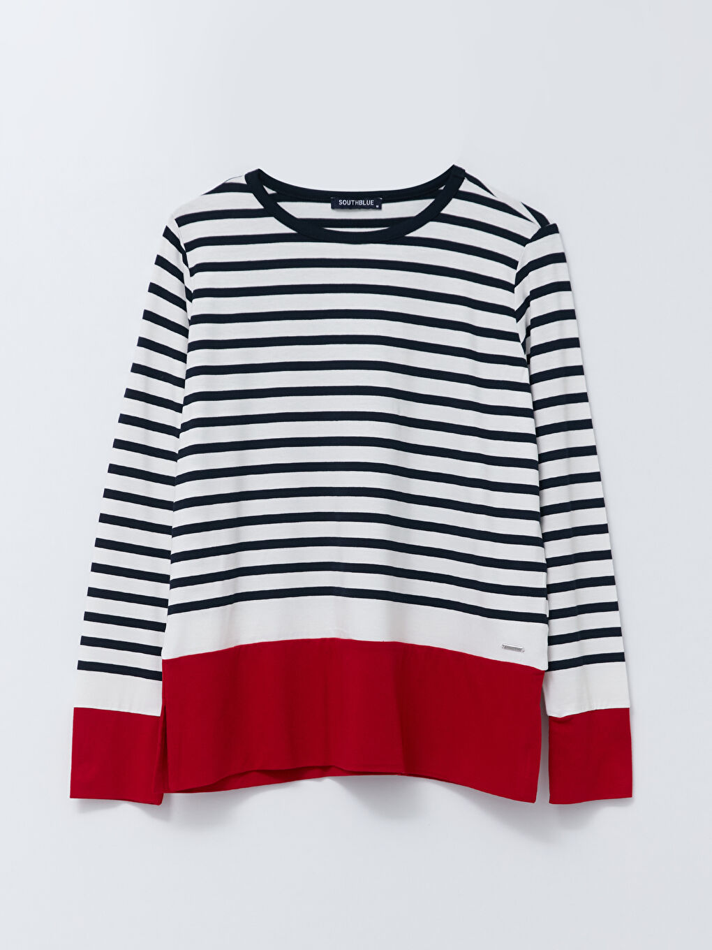 Crew Neck Striped Long Sleeve Women's T-Shirt-4