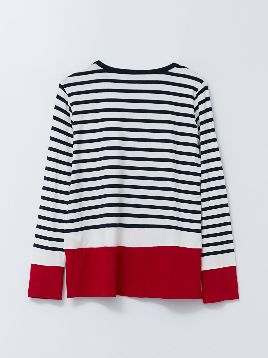 Crew Neck Striped Long Sleeve Women's T-Shirt-5